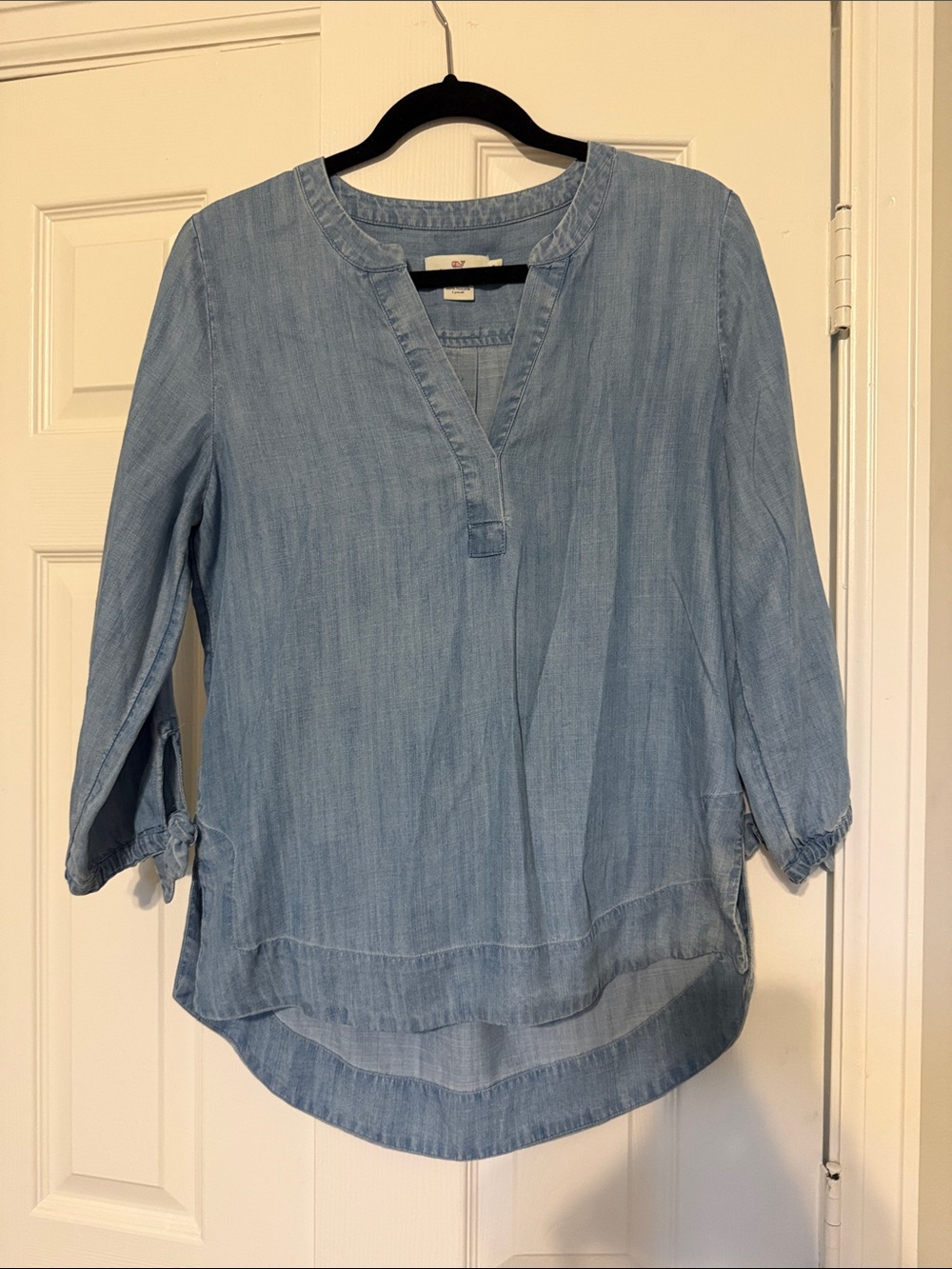 Vineyard Vines Light Blue Denim-Look Tunic Top